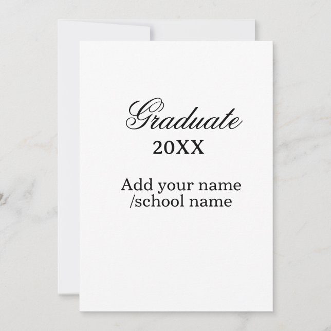 Convites Parabéns simples de formatura minimal adicionar tu (Frente)