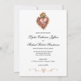Convites Parada Cardíaca Sagrada | Casamento Monograma