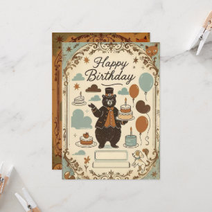 Convites Parada de Aniversário do Urso e Balão