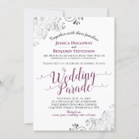 Parada de Casamento de Púrpura e Prata de Prata de