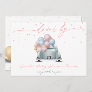 Convites Parada de Celebração de Chás de fraldas Rosa Surpr
