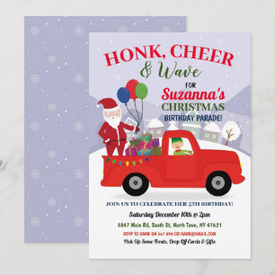 Convites Parada de Festa Elf de Aniversário para Papais noe