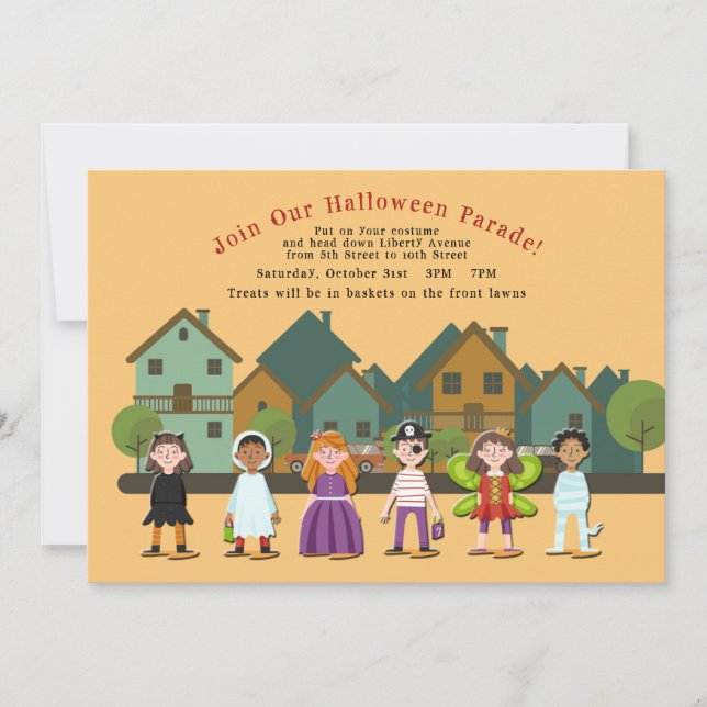 Convites Parada de Halloween - Distância Social (Frente)