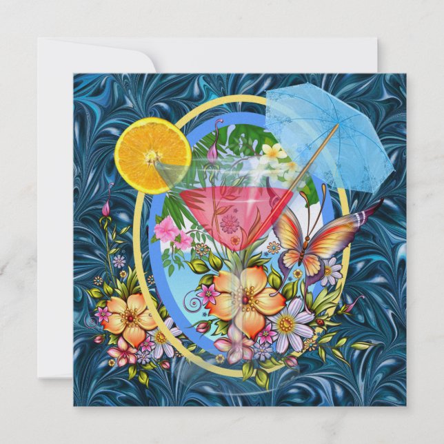 Convites Paradise Beach Cocktail - SRF (Frente)