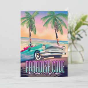 Convites Paradise Cove, Malibu, poster de viagens Califórn