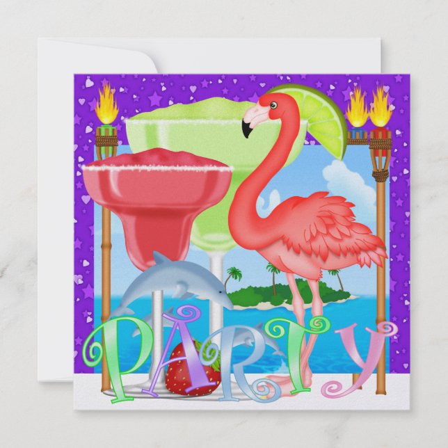 Convites Paradise PARTY / Luau - SRF (Frente)