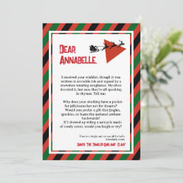 Convites Paradoxo de Purpurina DADA Carta do Papai Noel