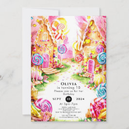 Convites Paraíso Candyland Whimsical Lollipop