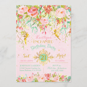 Convites Paraíso de Garden Encantado com Fada de Sparkle