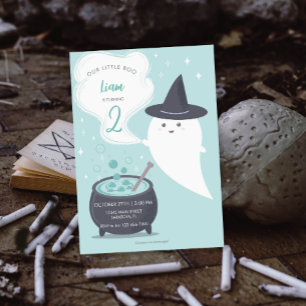 Convites Paraíso do Fantasma da Bruxa Cuta Pastel