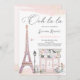 Convites Paraíso Parisiense Café Tea Party Aniversário de P (Frente/Verso)
