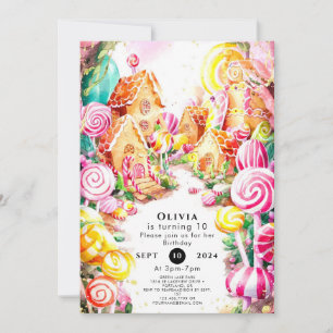 Convites Paraíso Whimsso Candyland Aniversário