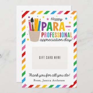Convites Paraprofessional Appreciation Day Gift Card Holder