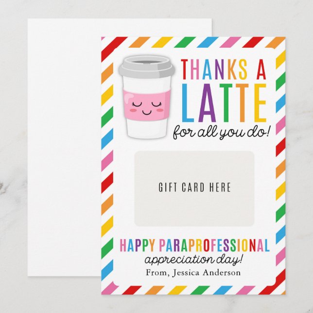 Convites Paraprofessional Appreciation Day Gift Card Holder (Frente/Verso)