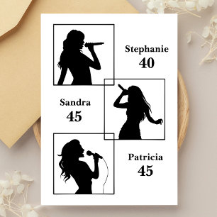 Convites Parceiro Aniversário triplo do divertido branco mi