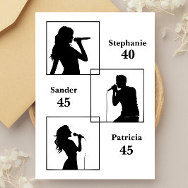 Convites Parceiro Aniversário triplo do divertido branco mi