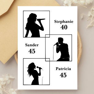 Convites Parceiro Aniversário triplo do divertido branco mi