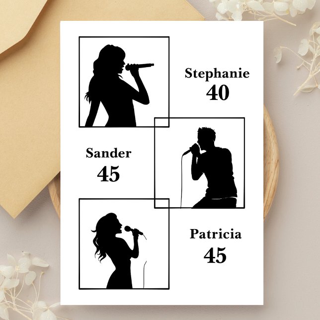 Convites Parceiro Aniversário triplo do divertido branco mi (Criador carregado)