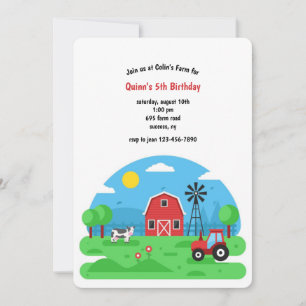 Convites Parceiro Barn Aniversário