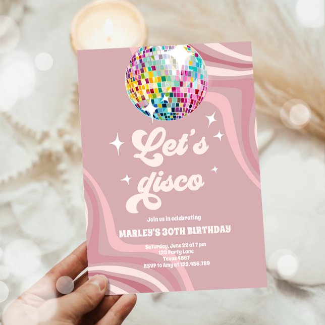 Convites Parceiro de Disco do Groovy Retro 70s - Vamos Disc (Criador carregado)