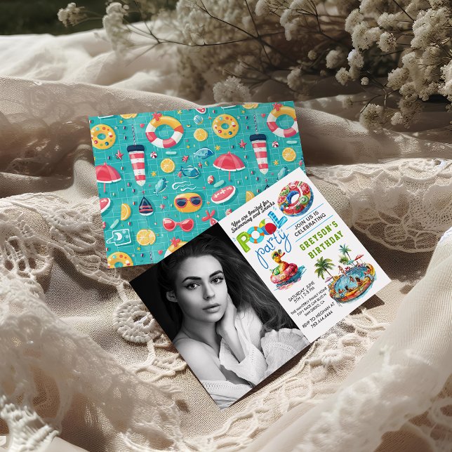 Convites Parceiro de Piscina Adulto de Verão Praia de Anive (Criador carregado)