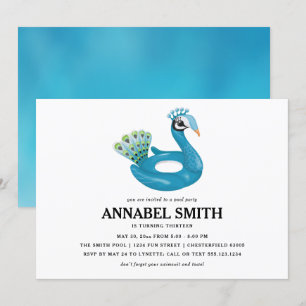 Convites Parceiro de Piscina flutuante de Piscina de Peacoc