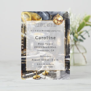 Convites Parceiro Dourado Black Night Club Disco Ball Anive