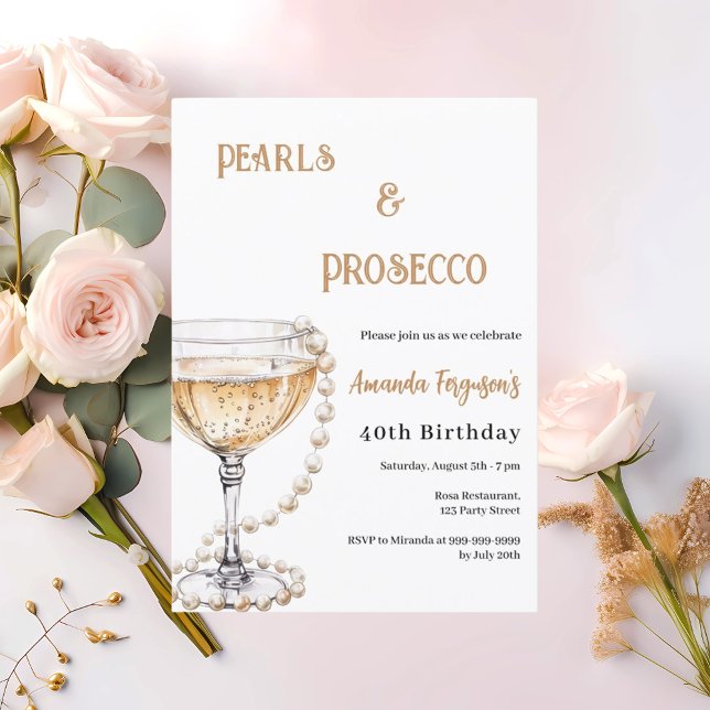 Convites Parceiros Prosecco - aniversário elegante de bolha (Criador carregado)
