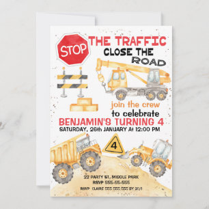 Convites Pare a Construção da Estrada de Tráfego Aniversári