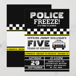 Convites Pare! Festa de aniversário policial