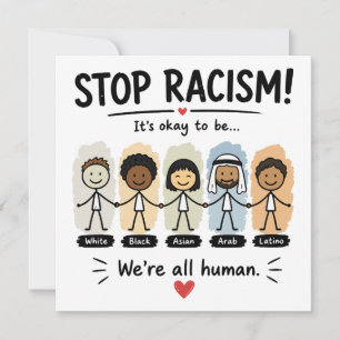 Convites Pare o racismo somos todos humanos