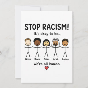 Convites Pare o racismo somos todos humanos