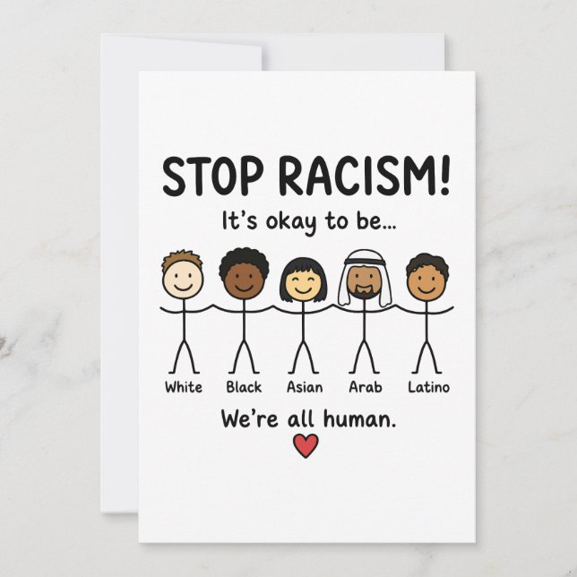 Convites Pare o racismo somos todos humanos (Frente)