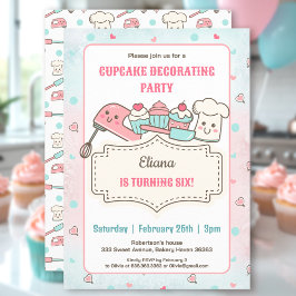 Convites Parente de decoração de cupcake, Festa Fora Fora F