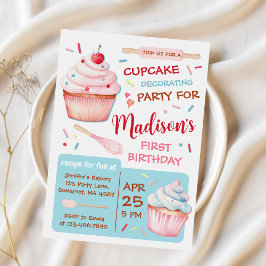 Convites Parente de decoração de cupcake, Festa Fora Fora F
