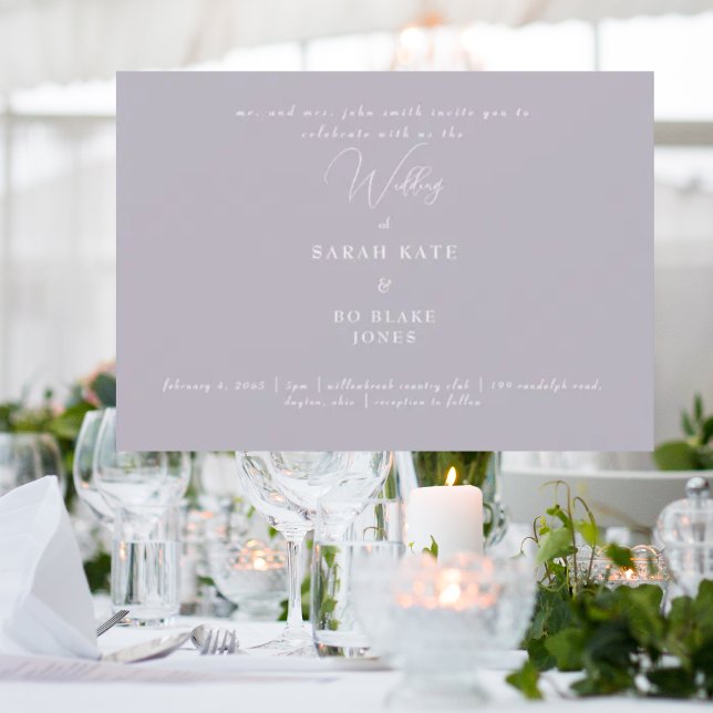 Convites Parentes noivos de casamento da Lavanda moderna (Criador carregado)