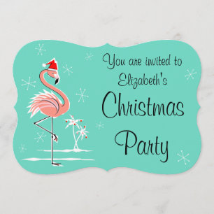 Convites Parêntese de Natal Flamingo 'Você está convidad