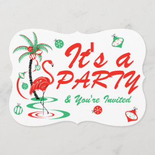 Convites Parênteses do Partido Flamingo Baubles de Natal V