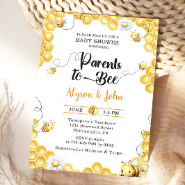Convites Parents To Bee Baby Shower Invitation