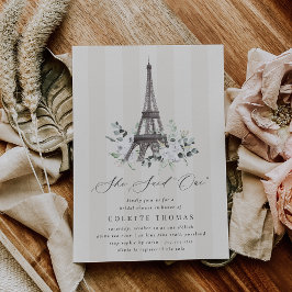 Convites Paris Bloom Floral Eiffel Tower Bridal Shower