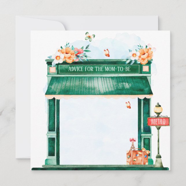 Convites Paris Cafe Boulangerie Aquarela Conselho Para Mãe (Frente)