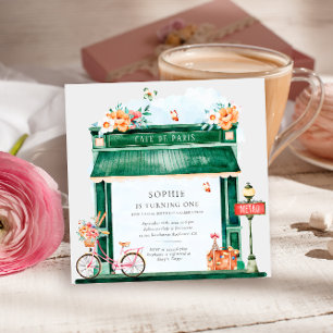 Convites Paris Café Boulangerie Watercolor Festa de Anivers
