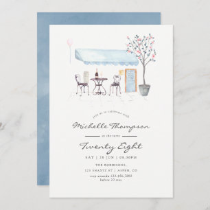 Convites Paris Cafe Watercolor Qualquer Festa de aniversári