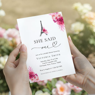 Convites Paris Ela Disse Chá de panela De Torre Oui Eiffel