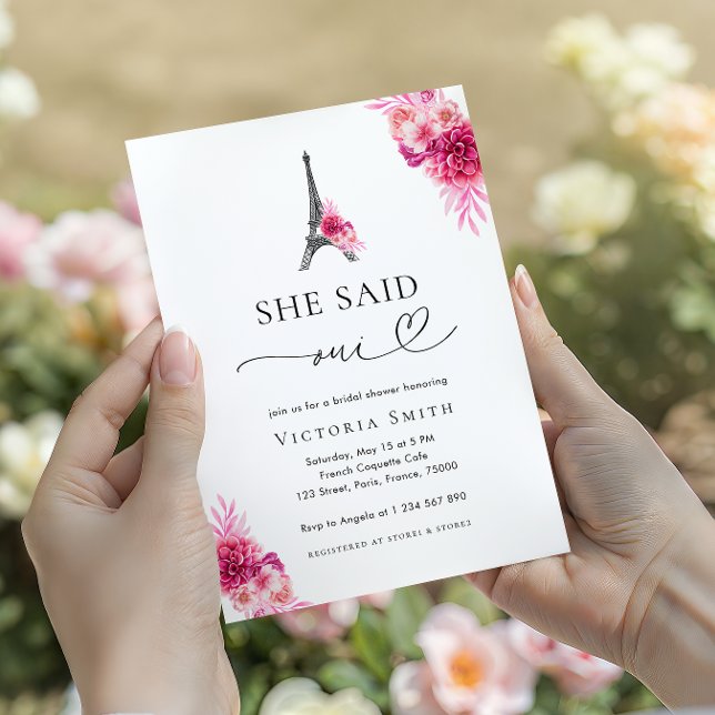 Convites Paris Ela Disse Chá de panela De Torre Oui Eiffel (Criador carregado)