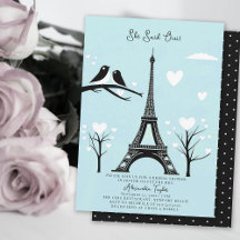 Paris Lovebird Eiffel Winter Blue Chá de panela