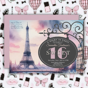 Convites Paris Torre Eiffel Vintage Aniversário de 16 Anos
