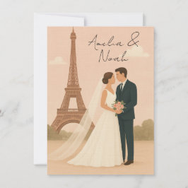 Convites Paris Wedding Invitation | Elegant Eiffel Tower 
