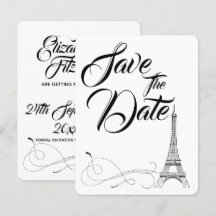 Parisiense Doodles Casamento Save The Date