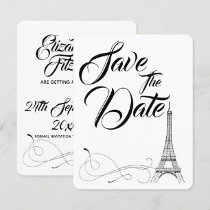 Convites Parisiense Doodles Casamento Save The Date